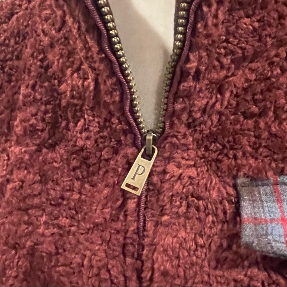 Pendleton Burgundy Fuzzy Zip Jacket - Size Small - image 6
